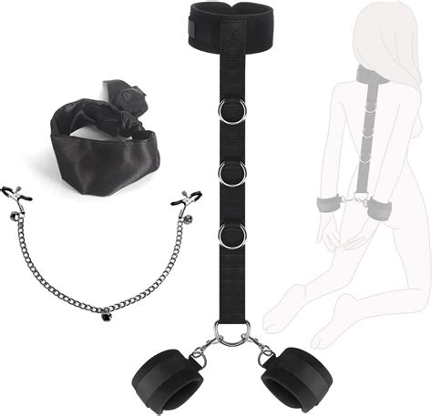 Amazon Sex Bondage BDSM Kit Bondage Restraints Set With Adjustable Handcuffs Collar