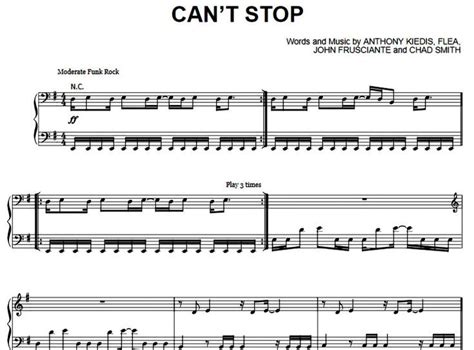Red Hot Chili Peppers Cant Stop Free Sheet Music Pdf For Piano Artofit