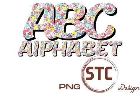 Valentine Alphabet Colorful Heart Graphic by num-STC · Creative Fabrica