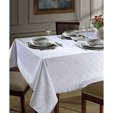 Toalha de Mesa Jacquard Requinte II Geométrica Branco Quadrada