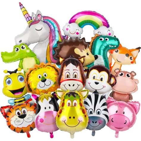 Ballon Animaux Jungle Helium 16Pcs Ballon Animaux De La Foret Ballons