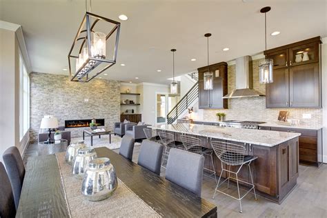 Modern Open Kitchen Living Room Dining Room