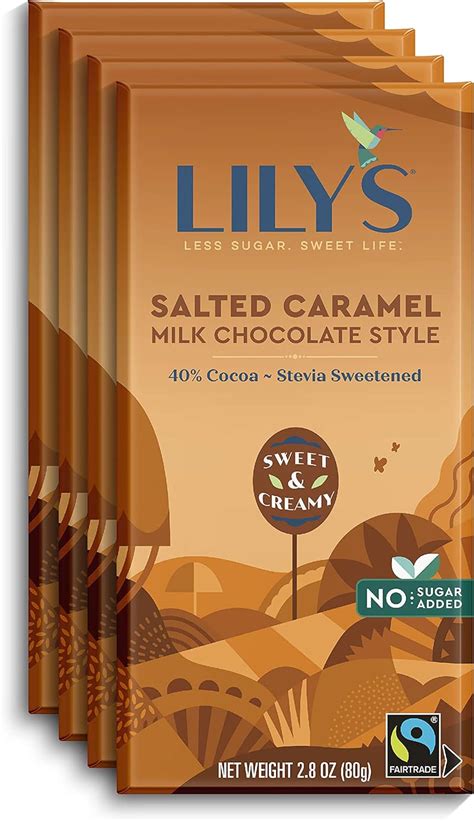 Caramelized And Salted Milk Chocolate Bar By Lily S Sweets Stevia Sweetened No Added Sugar Low