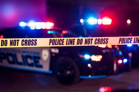 Crime Scene At Night Stock Photo Download Image Now Barricade Tape