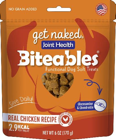 Get Naked Biteables 関節の健康機能性犬用ソフトトリーツ NPIC JAPAN