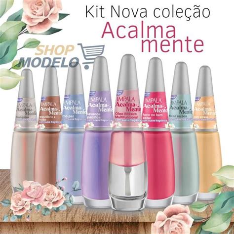 Kit 8 esmaltes acalma mente impala manicure coleção nova Esmalte