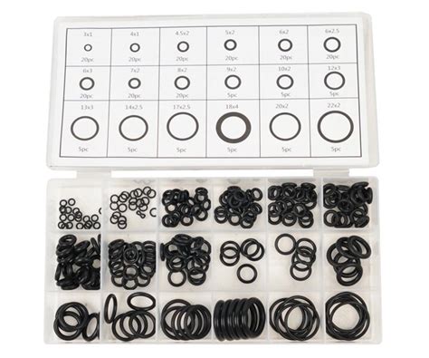Комплект резиновых уплотнительных колец 225PC O-ring (пластик. кейс ...