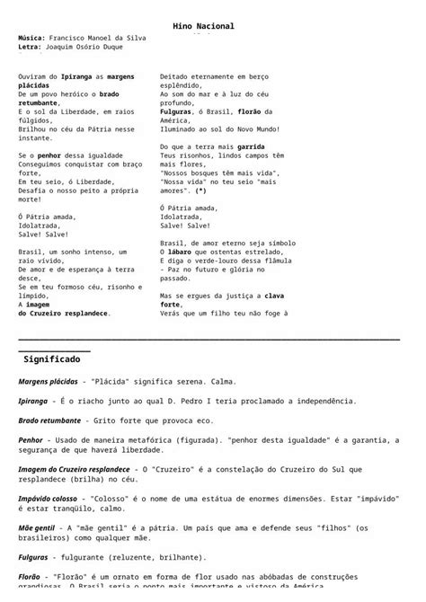 DOC Hino Nacional E Seu Significado DOKUMEN TIPS