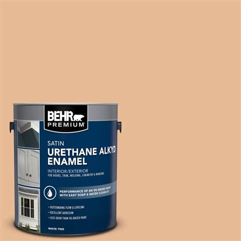 BEHR PREMIUM 1 Gal 280C 3 Fresh Praline Urethane Alkyd Satin Enamel