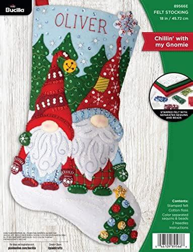 Bucilla Skating Santa Felt Stocking Applique Kit Christmas Stocking