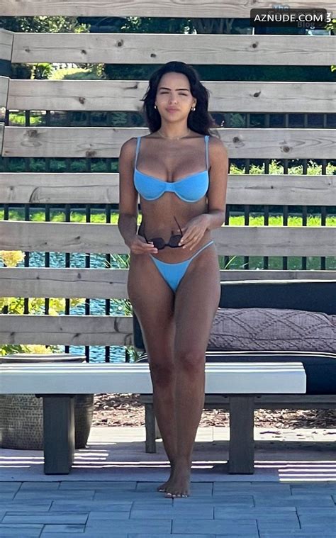 Lisa Ramos Sexy Flaunts Her Sizzling Body Wearing A Blue Hot Bikini At Hamptons Pool In London