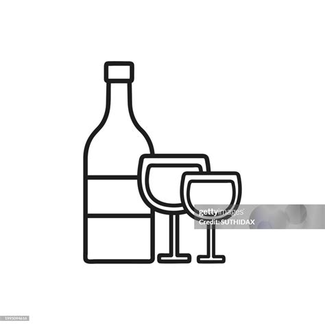 Black And White Celebration Wine Illustration High Res Vector Graphic