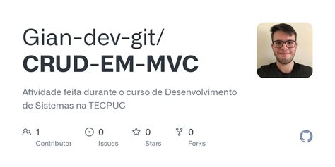 Github Gian Dev Git Crud Em Mvc Atividade Feita Durante O Curso De