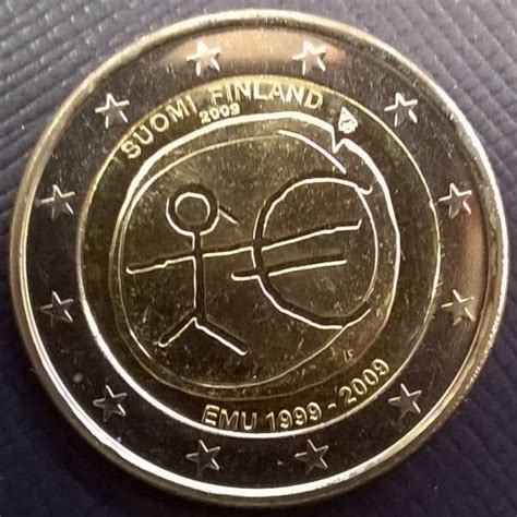 2 Euro Finnland 2009 10 Jahre Euro WWU 2 Euro Wirtschafts