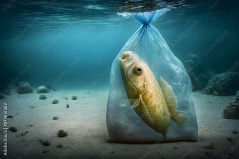 Fish And Plastic Pollution Envrionmental Problem Plastics