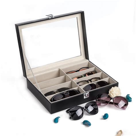 Co Z Leatherette Sunglasses Eyeglasses Eyewear Storage Box Glasses Organizer Display Case 8