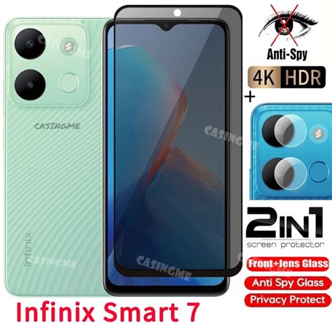 Infinix Smart 7 2023ฟิล์มกันรอยป้องกันเต็มพื้นที่ของหน้าจอแก้วแบบเทม