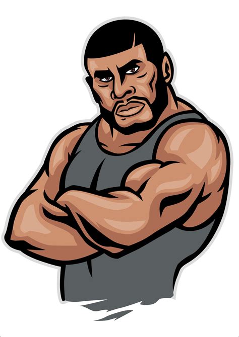 Muscular Man Crossed Arm Pose 18914271 Vector Art At Vecteezy