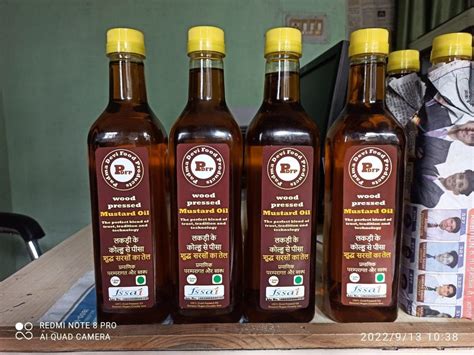 Wood Pressed Mustard Oil Litre Bottle At Rs Bottle Wooden