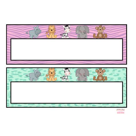Baby Jungle Animal Name Labels • Teacha