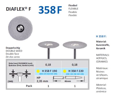 Bur Horico Diamond Diaflex Disc H358f190 Access Dental