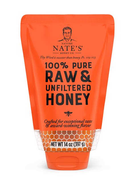 Nature Nates Honey 100 Pure Raw And Unfiltered Honey Pouch 14 Fl