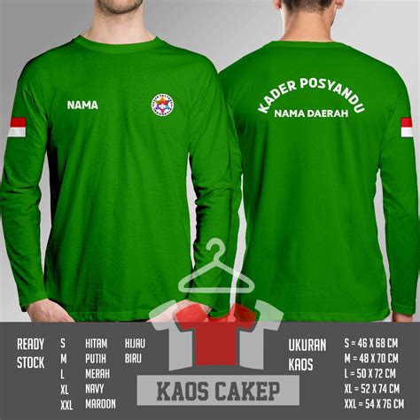 Jual Kaos Kader Posyandu Indonesia Gratis Nama Dan Daerah Kamu Lengan