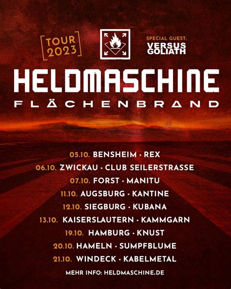 Flächenbrand Tour 2023 angekündigt Heldmaschine Heldmaschine