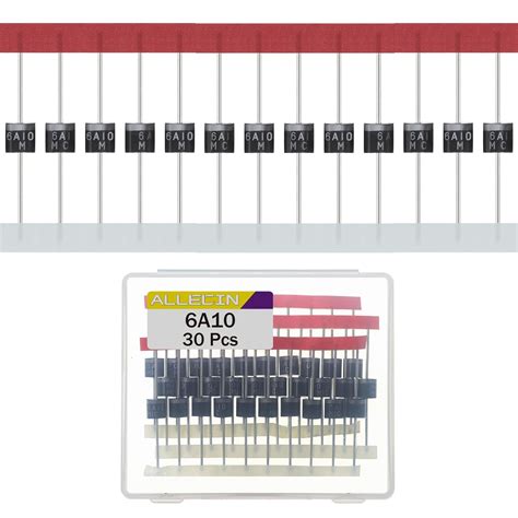 ALLECIN 30Pcs 6A10 Rectifier Diode 6A 1000V Schottky Axial Switching
