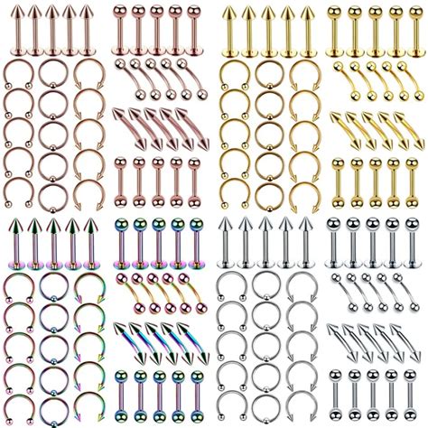 A O Cir Rgico Body Piercing Jewelry Lot Bulk Nose Ring Tongue Bar