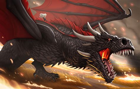 Khaleesi And Dragon Cartoon Artwork, HD Artist, 4k Wallpapers, Images ...