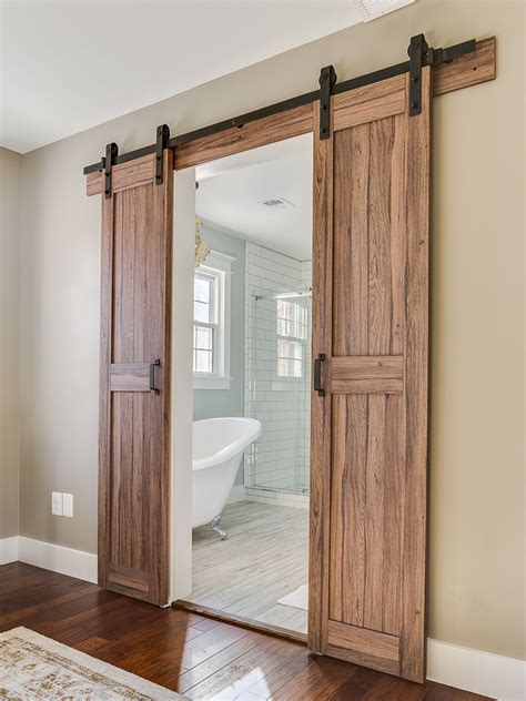 Simple Sliding Barn Doors For Bathroom For Small Room Home Decorating