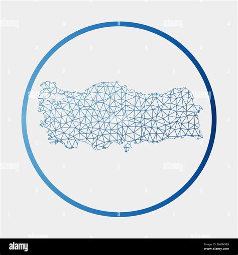 Turkey Icon Network Map Of The Country Round Turkey Sign With