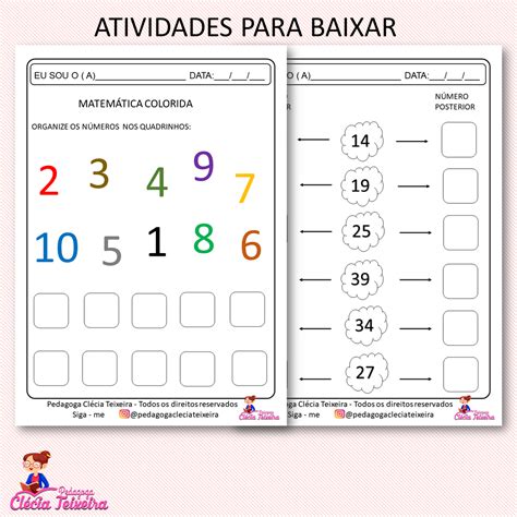 Atividade Antecessor E Sucessor 1 Ano - Atividade De Matematica 1 Ano Antecessor E Sucessor - ZULEDU