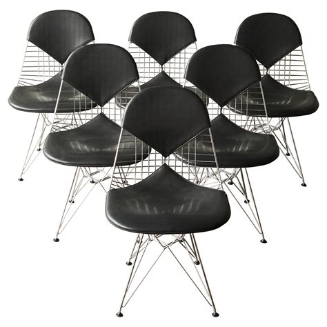 Charles And Ray Eames Set Of 6 Bikini Wire Frame Chairs Vitra 1980s