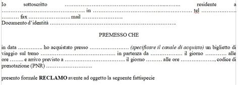 Modulo Reclamo Italo Treno Word E Pdf