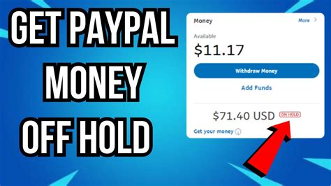 How To Get PayPal Money Off Hold YouTube