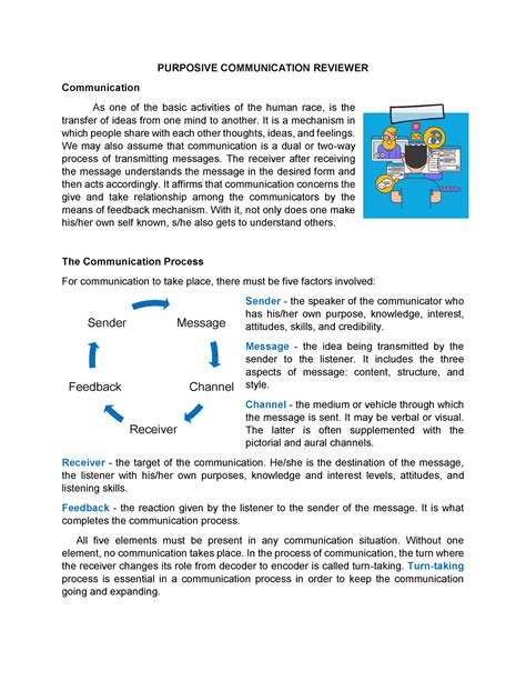 Purposive Communication Reviewer For Prelims Studocu