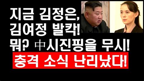 尹장관들지금 김정은김여정 발칵 뭐 中시진핑을 무시 충격 소식 난리났다 Youtube