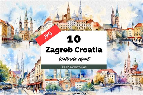 Zagreb Croatia Clipart  Graphic By Kiwicakestudio · Creative Fabrica