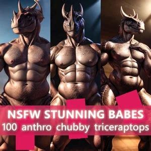 NSFW Triceraptops Anthro Dinosaurs Naked Scalies Nude Chub Male Furries Naked AI Erotic Art