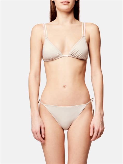 Sundek Bikini Top A Triangolo E Slip Regolabili Costumi Donna Beige Nencini Sport