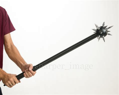 Medieval Spiked Ball Mace Black Silver Spikes Morning Star