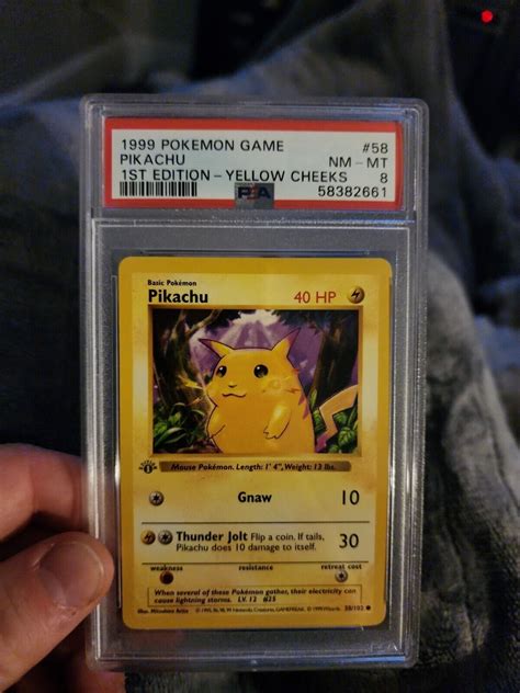 Pokemon Base Set St First Edition Shadowless Pikachu Yellow