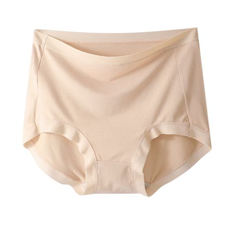 MQLKF Women High Waist Nude Feel Crotch Seamless Solid Color Breathable High Elasticity Large