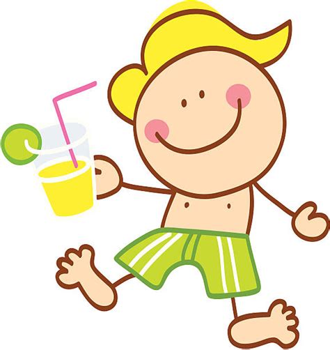 Boy Drinking Lemonade Clip Art Vector Images And Illustrations Istock