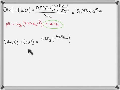 Solved Part A 030 G Of Hydrogen Chloride Hcl Is Dissolved In Water