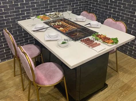 Commercial Smokeless Korean Hot Pot And Grill For Restaurant