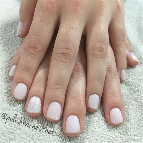 Cnd Shellac Manicure In Romantique With Iridescent Glitter Cnd