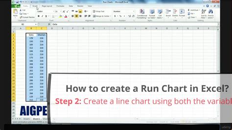 How To Create Run Chart Using A Spreadsheet Excel Youtube